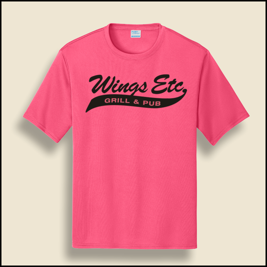 Neon Pink Wings Etc. Dry Fit Performance T-Shirt
